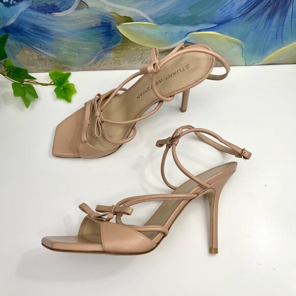 STUART WEITZMAN Tully 100 Strappy Heel Sandal in Adobe Size 8 - Picture 8 of 13